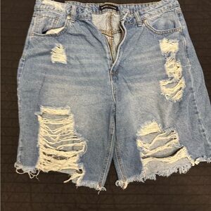 Distressed Denim Shorts